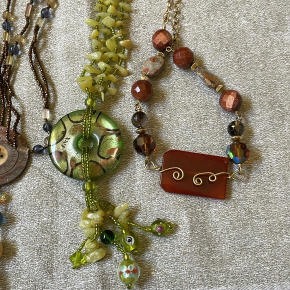 Lot of 5 fashion multicolor handcrafted stone glass crystal green purple lime - Picture 11 of 14